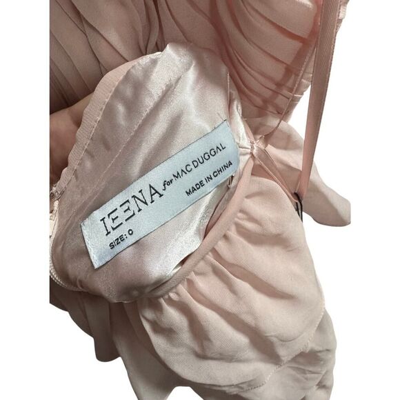 Ieena for Mac Duggal Pink Tiered High Neck Gown W/ Cut Outs - Size 0 - NWT - Picture 6 of 7